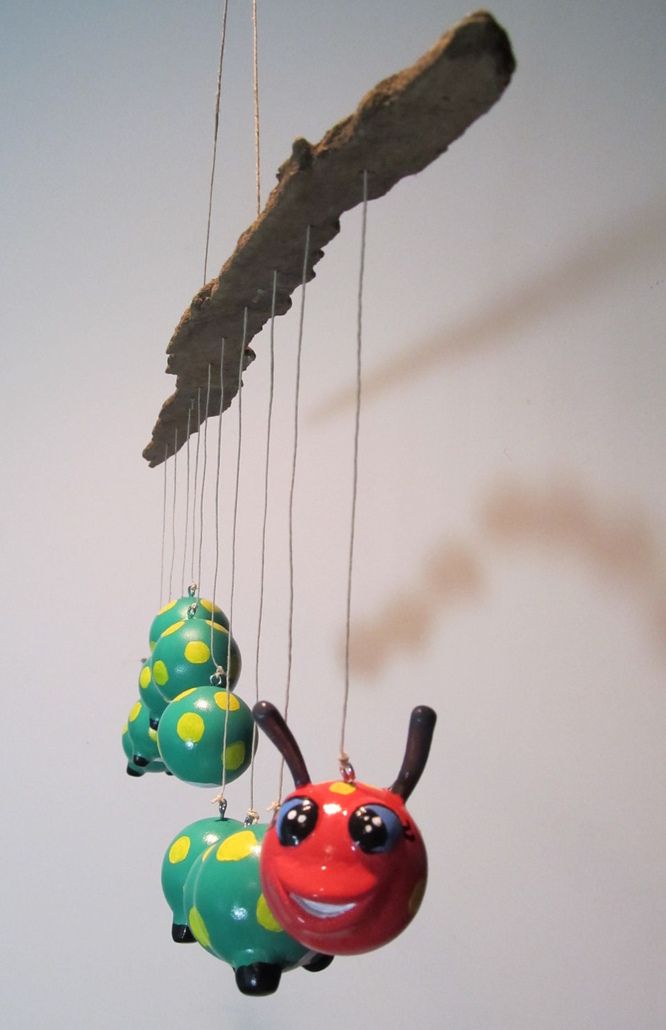 baby mobile CUSTOM caterpillar mobile bark holder window or nursery art mobile nursery room decoration Copyright