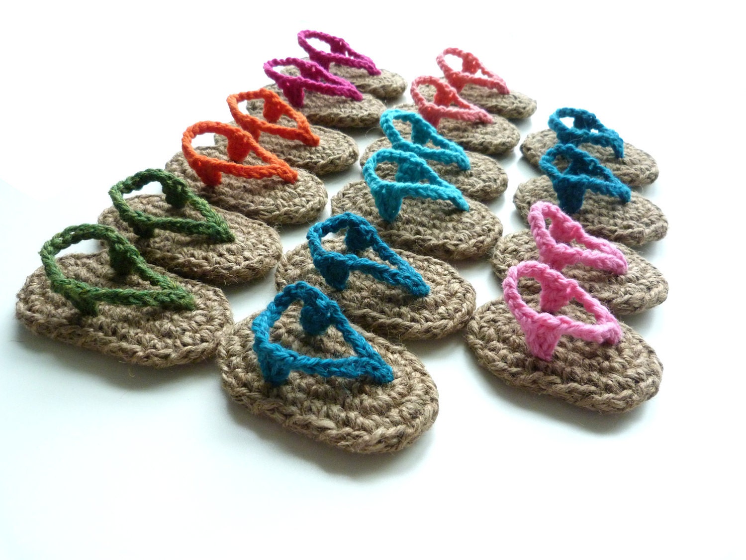 Crochet baby shoes-Flip Flops---CHOOSE YOUR COLOR-- Baby Sandals--Boy or Girl-- 0-3 months, 3-6 months, 6-12 months