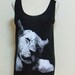 Lion King Sleeping Animal Art Design Animal Tank Top Black T-Shirt Tunic Screen Print Size M
