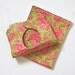 Reserved Listing for Na'ima - Bib & Burp Cloth Set, Dotty Floral Bib, Flower Garden Diaper and Wipes Pouch