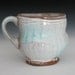 white and copper blue green terra cotta mug