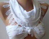 Elegance Scarf  Cotton scarf  White Scarf