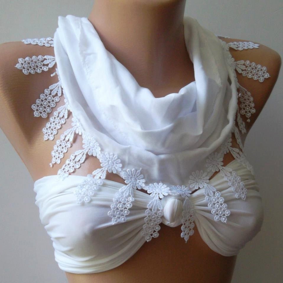 Elegance Scarf  Cotton scarf  White Scarf