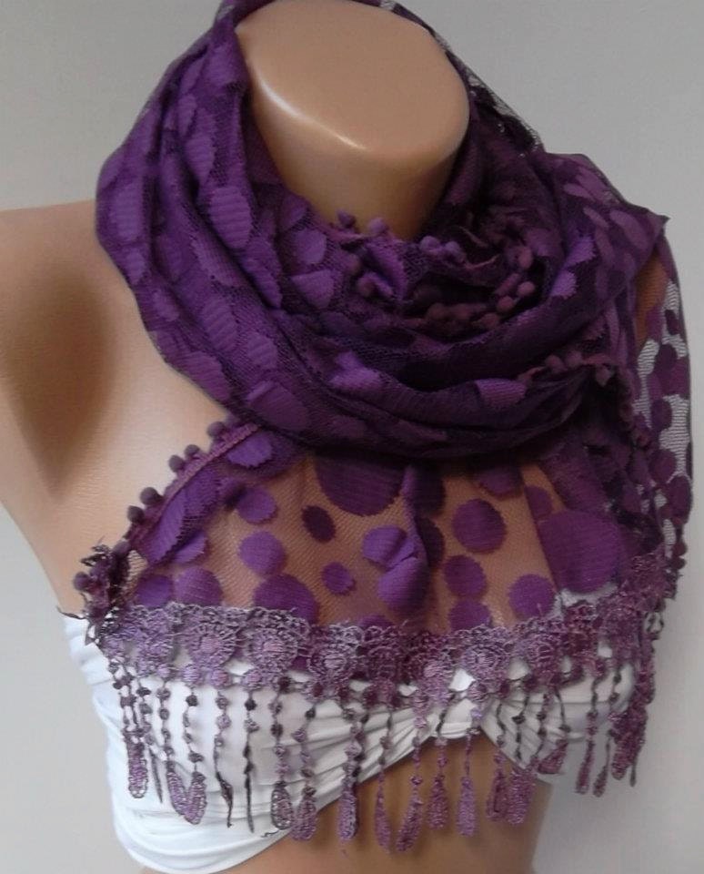 Tulle Scarf Purple and elegant