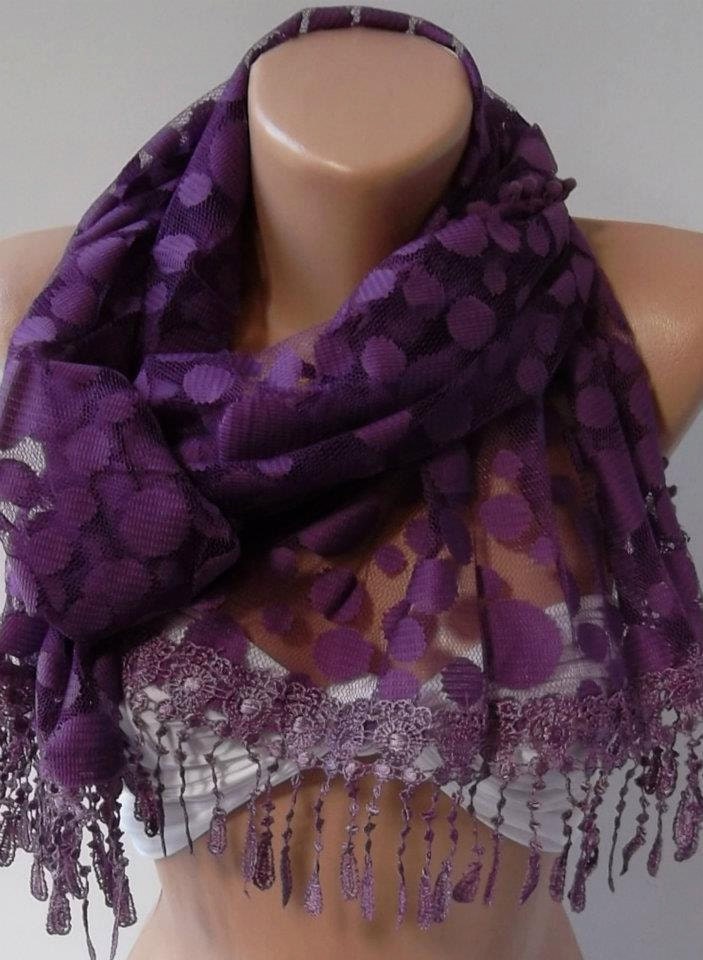 Tulle Scarf Purple and elegant