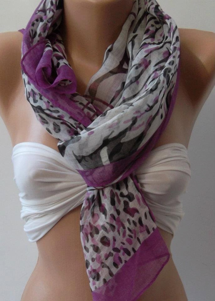 Chiffon - Purple/ Elegance - Shawl Scarf