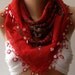 Turkish Shawl - Anatolians Scarf - with Lace- Yemeni - Red Shawl with Oya