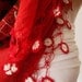 Turkish Shawl - Anatolians Scarf - with Lace- Yemeni - Red Shawl with Oya