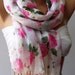 Elegant and soft scarf - Cotton Scarf...Vintage Roses