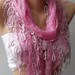 Mother's Day gift  Elegant scarf/shawl pink lace scarf