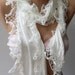 White - Elegance Shawl / Scarf with Lace Edge