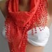 pomegranate f - Scarf with Lacy Edge