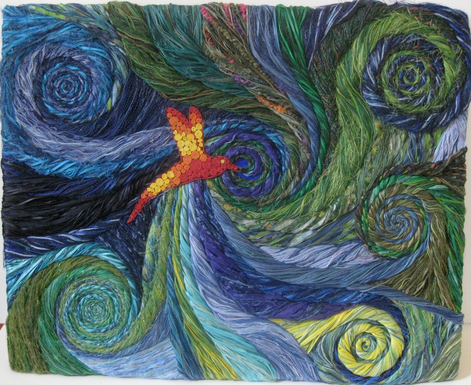 Pulling Light into Darkness - Fiber Art Wall Hanging