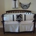 Custom Crib  Baby Bedding 5pc. Set , Black and White ,  Pearl Collection.