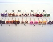 Polymer Earrings - Clay Animals - Kawaii Studs - Choose 3 Pairs