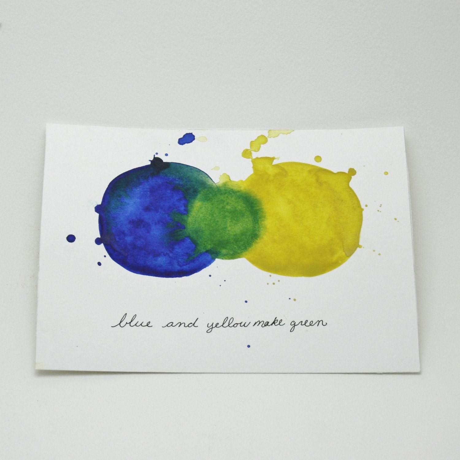Mixing Colors Original Watercolor Painting, 5x7