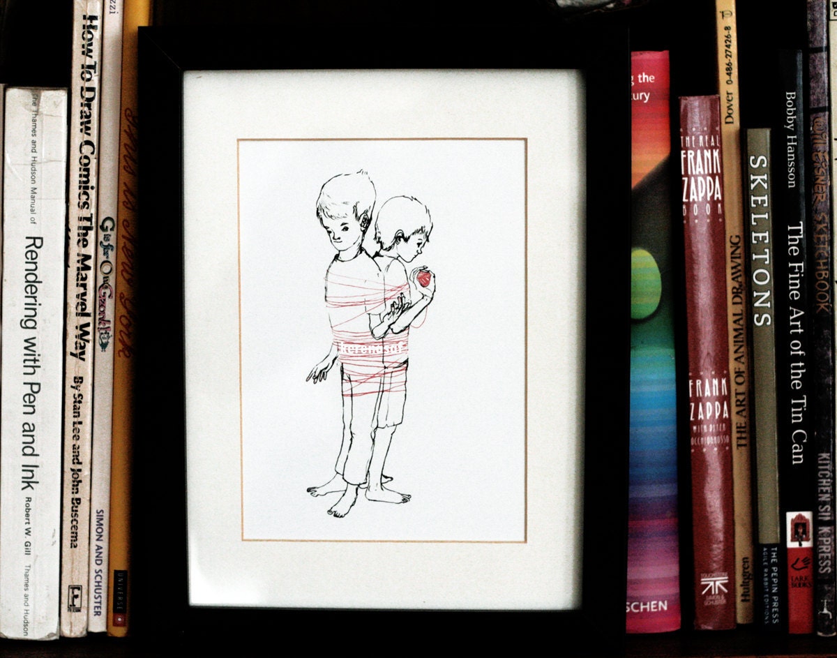 Red Yarn / print of an original illustration