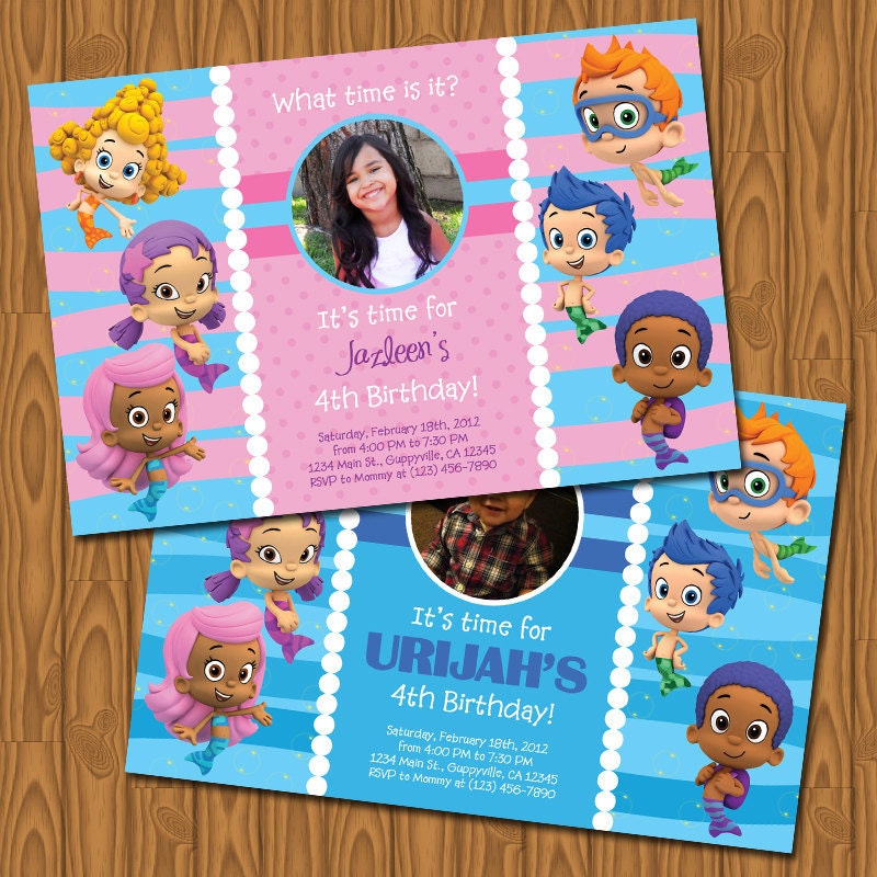 Bubble Guppies Party Invitations
