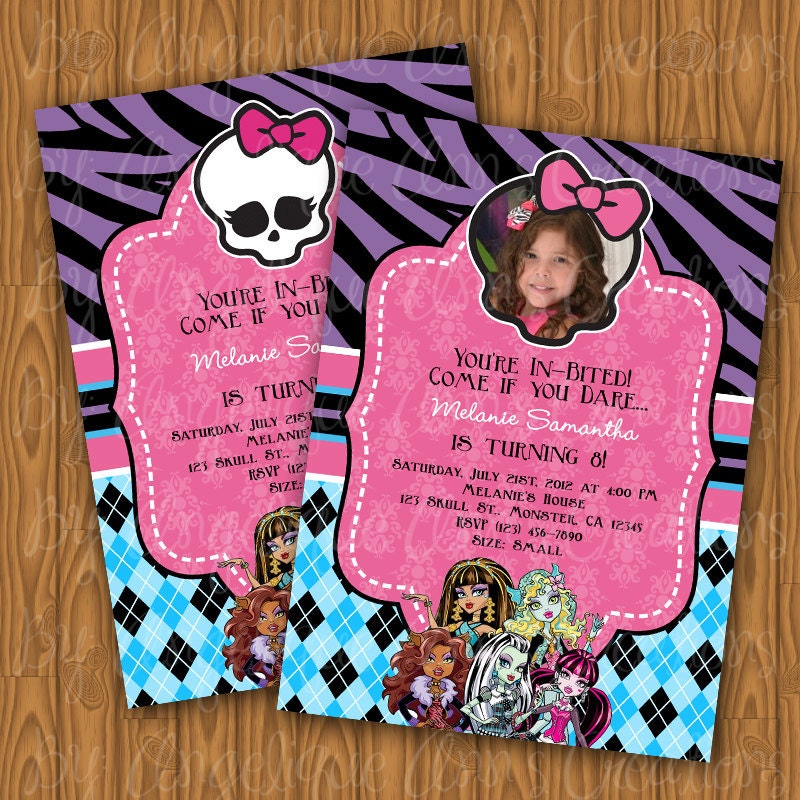 Monster High Girl's Birthday Party Invitations