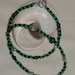 Necklace of green & black Czech glass beads, malachite beads and silver beads