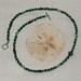Necklace of green & black Czech glass beads, malachite beads and silver beads