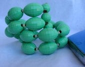 1970s Pastel Green Bracelet Stretch coil One size fits all