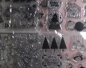 Christmas Holidays Clear Acrylic Stamps 6 Sheets - New