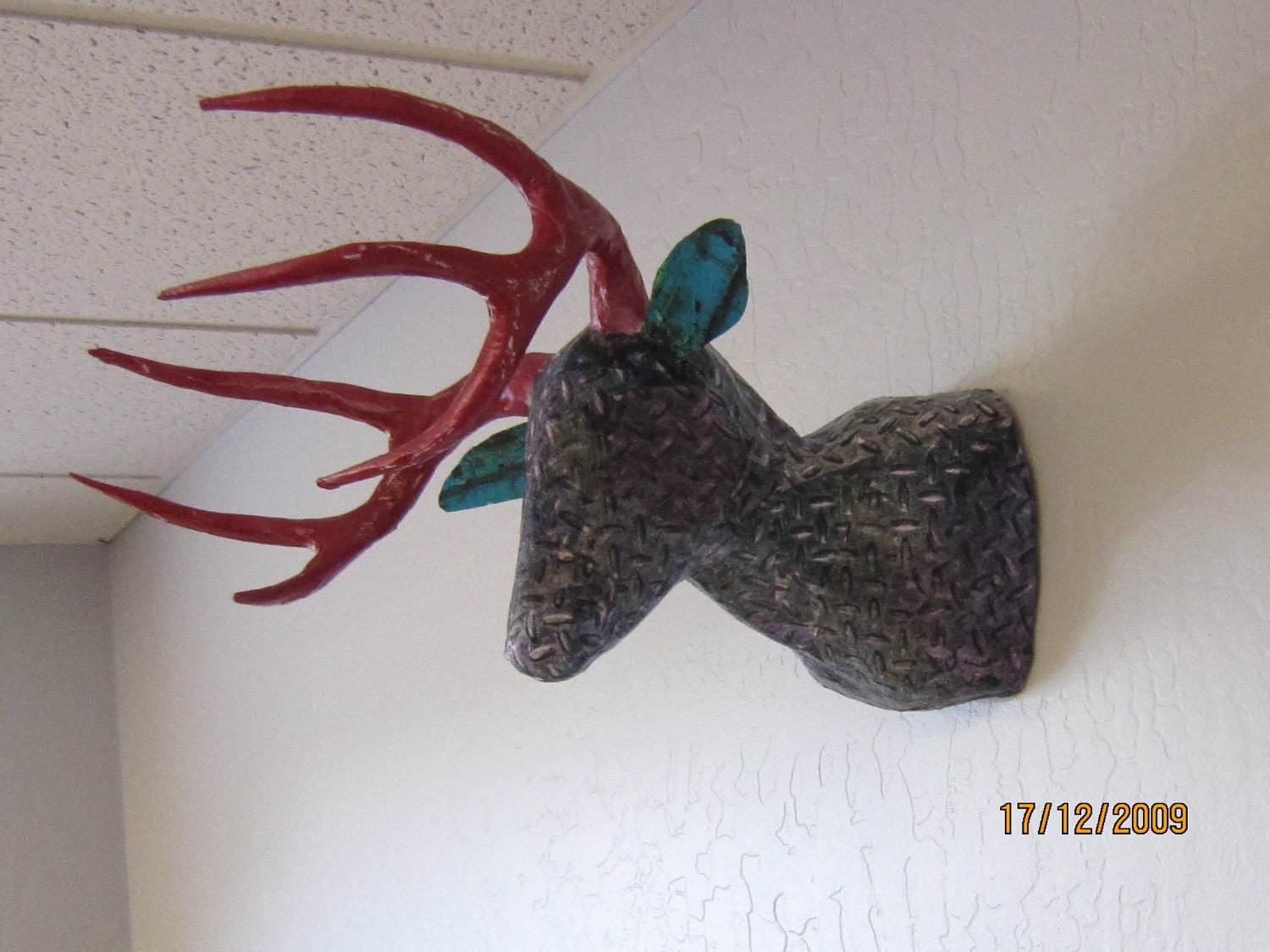Diamond Plated Metal Deer - faux taxidermy