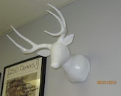 White Faux Taxidermy Deer Head