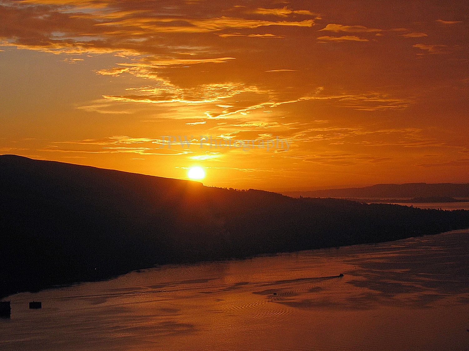 Orange Sunrise over Sea, Faslane, Argyll, Scotland 14 x 11 Fine Art Photograph