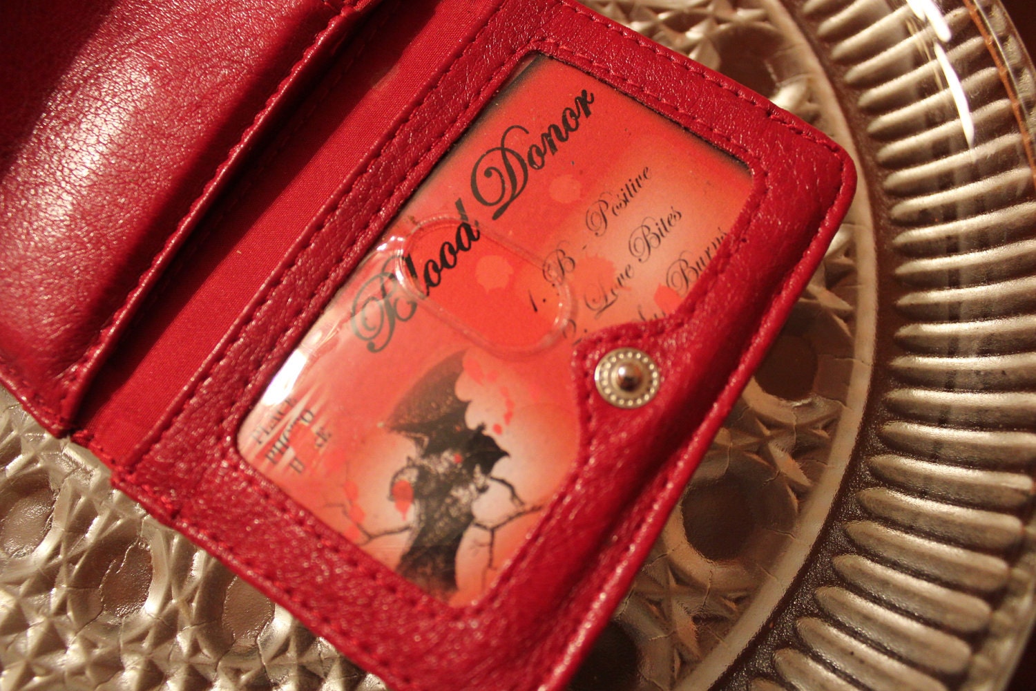 Blood Donor Card - Vampire Club Membership - B Positive  - Love Bites - Sun Burns