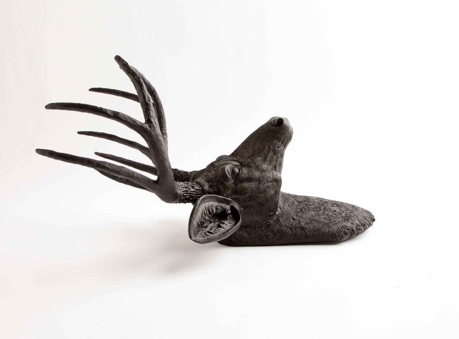 Faux Taxidermy - Faux Deer - The Ignatius - Black Resin Deer Head- Stag Resin Black Faux Taxidermy - Modern Home Decor