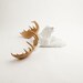 Faux Taxidermied - The Adolpho - White w/ Tan Antlers Resin Moose Head- Moose Resin White Faux Taxidermy- Chic & Trendy