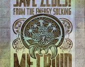 Save Zebes - Metroid Geek Art Poster - signed museum quality giclée fine art print 16" x 20"