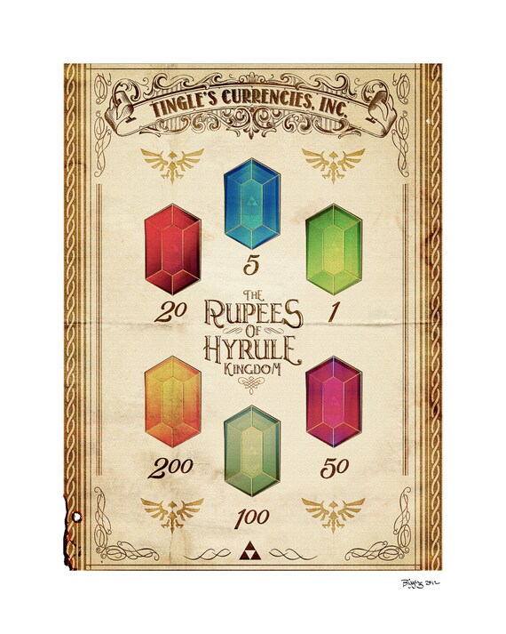 Legend of Zelda - Tingle's Ring of Rupees of Hyrule Kingdom Version - signed museum quality giclée fine art print 16" x 20"