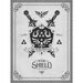 Legend of Zelda Letterpressed Hylian Shield Logo Print - signed museum quality giclée fine art print 16" x 20"