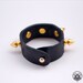 Reptile optic black studded leather bracelet