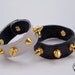 Reptile optic black studded leather bracelet
