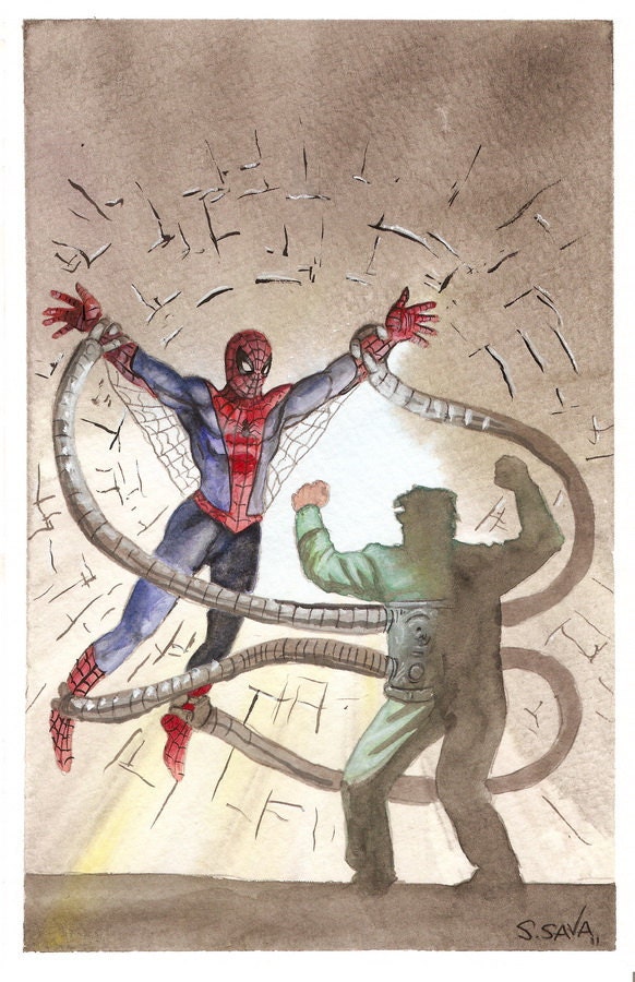 Amazing Spider-Man Issue 3 Cover Re-Creation Watercolor Painting