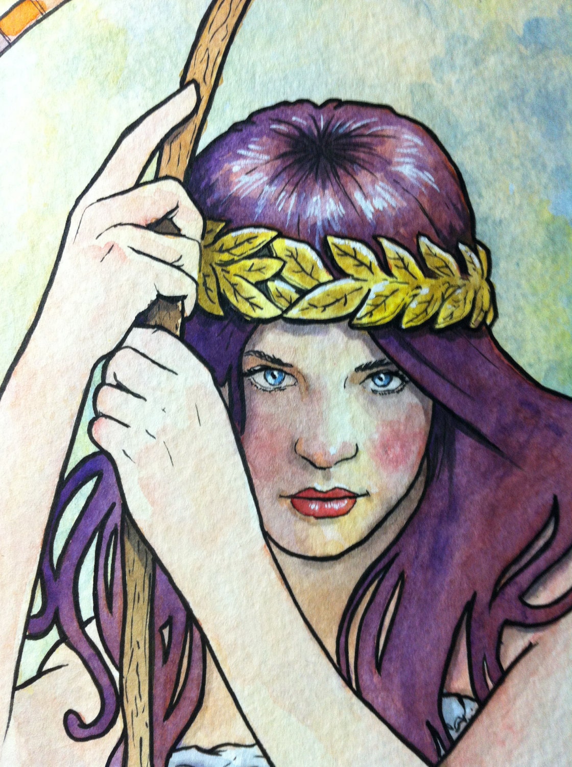 Limited Edition Art Print: Art Nouveau 03 Watercolor by Scott Christian Sava