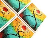MADART Tile Coasters, Twisting Love, MADART Designs, Megan Duncanson, Ceramic Coaster Set
