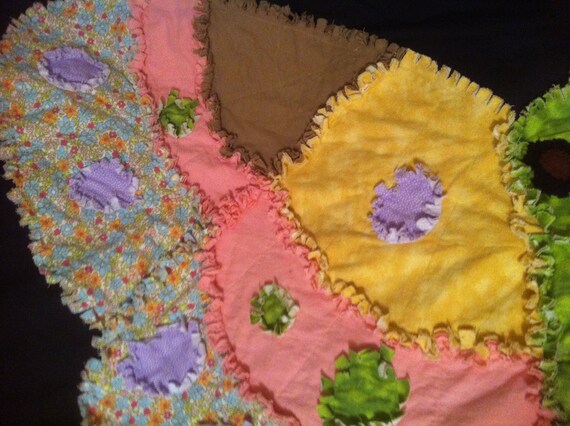 SALE 40% OFF Butterfly Shaped Rag Quilt