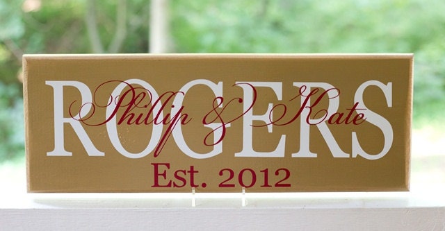 Custom Family Last Name Signs. Personalized Wood Sign. Perfect Wedding Gift, Bridal Shower or Anniversary Gift