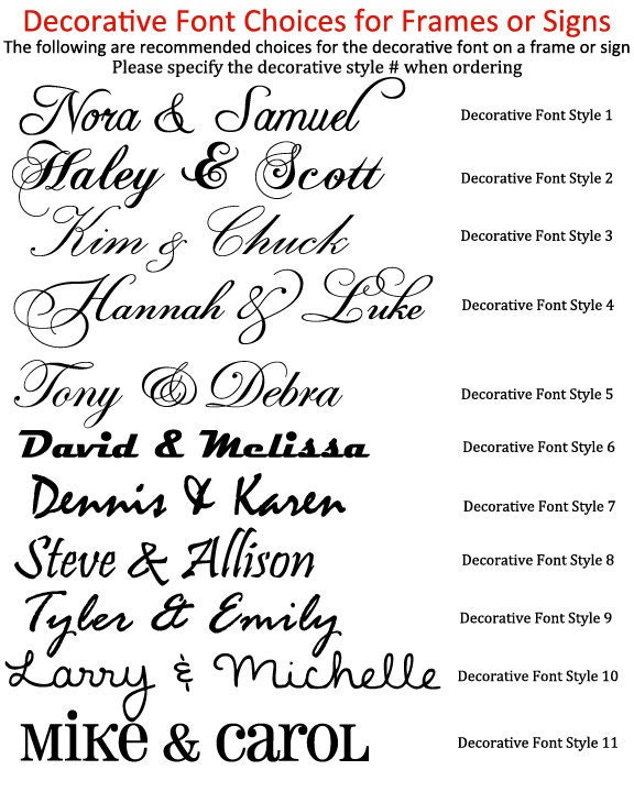 Floating Clear Personalized Name Frame for Wedding or Anniversary 8 X 20"