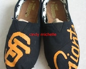 custom toms   San Francisco Giants TOMS shoes Hand-painted on toms shoes
