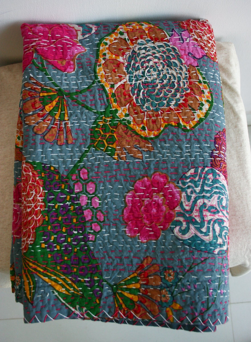 Twin Blanket - in Pretty Blueish Grey