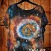 Hand painted galaxy nebula space universe stars oversized top t shirt