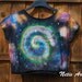 Hand painted galaxy nebula space universe stars oversized top t shirt