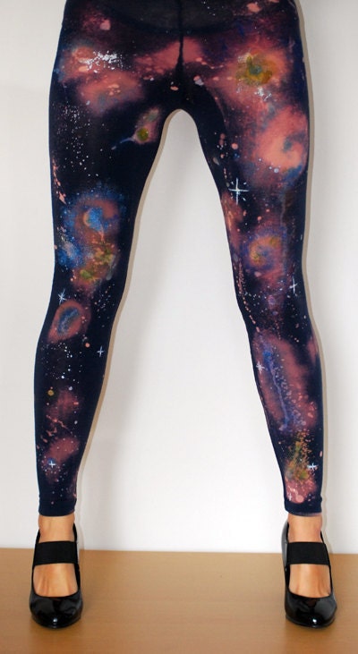 Galaxy nebula cosmic leggings hand painted size