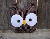 owl plush mini, stuffed owl,  brown